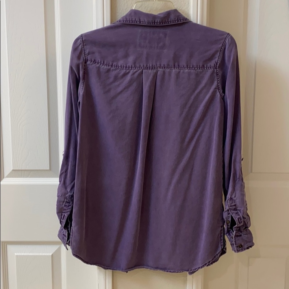 Express Purple Button Up - Picture 3 of 4